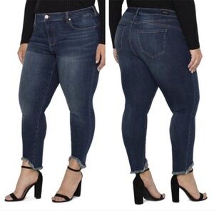 Liverpool Plus Piper Hugger Frayed Skinny Ankle Gleason NWT Stretch Denim 24W